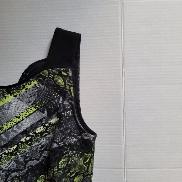 Kenneth Cole New York dress snake skin print sleeveless fit and flare neon green - Picture 13 of 14